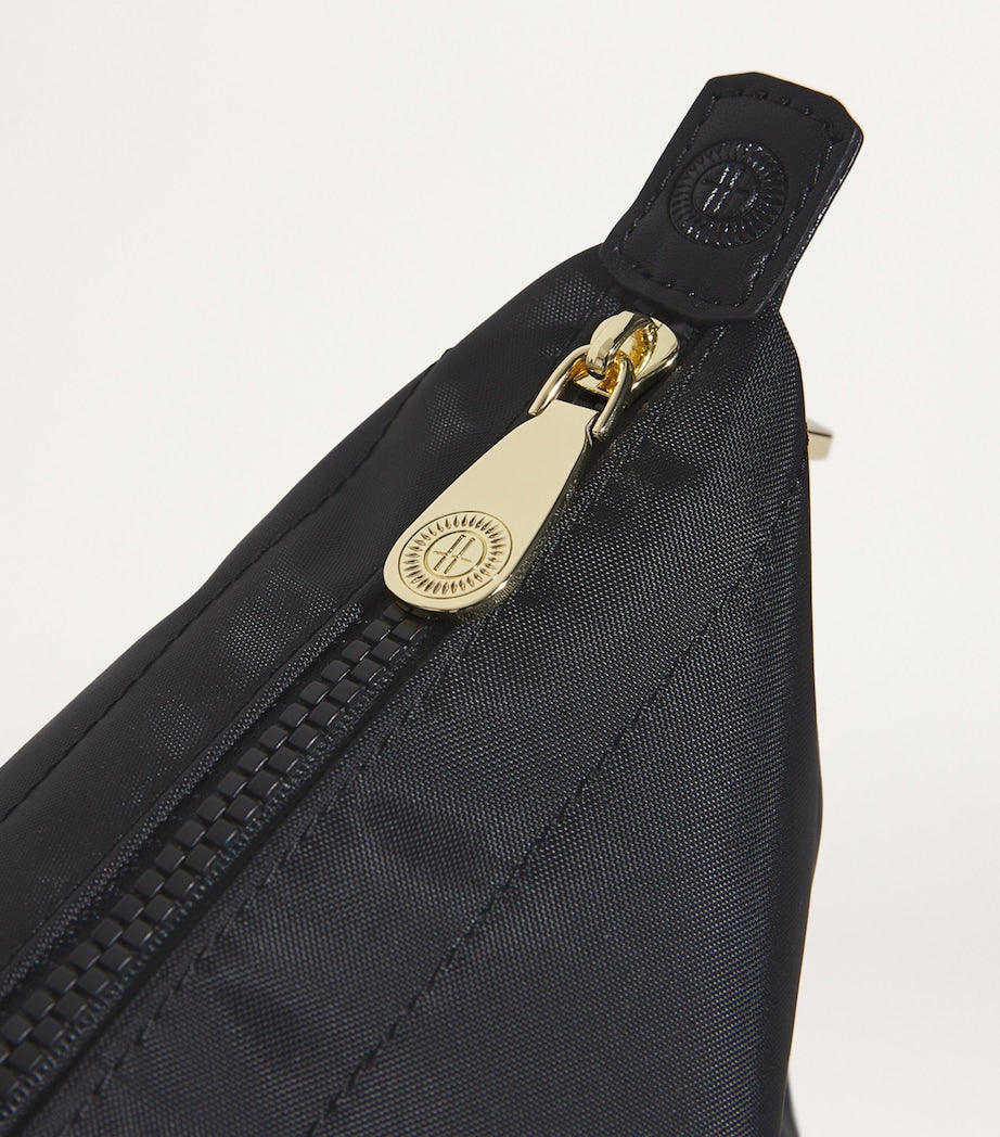 Black Nylon Overnight Tote Bag