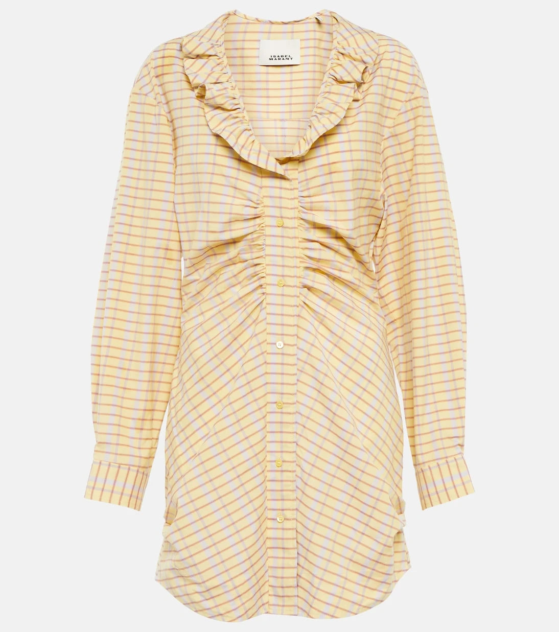 Isabel Marant - Coral checked cotton and silk minidress