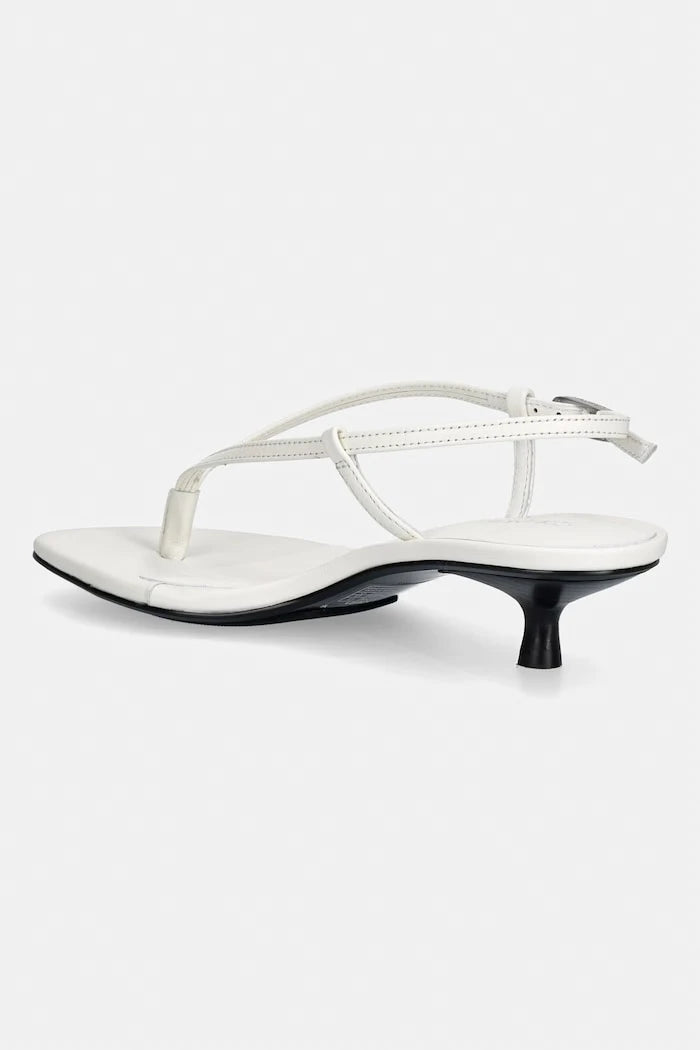 Calvin Klein сандали от кожа KITT HEEL SNDL STRAPPY SLING LTH