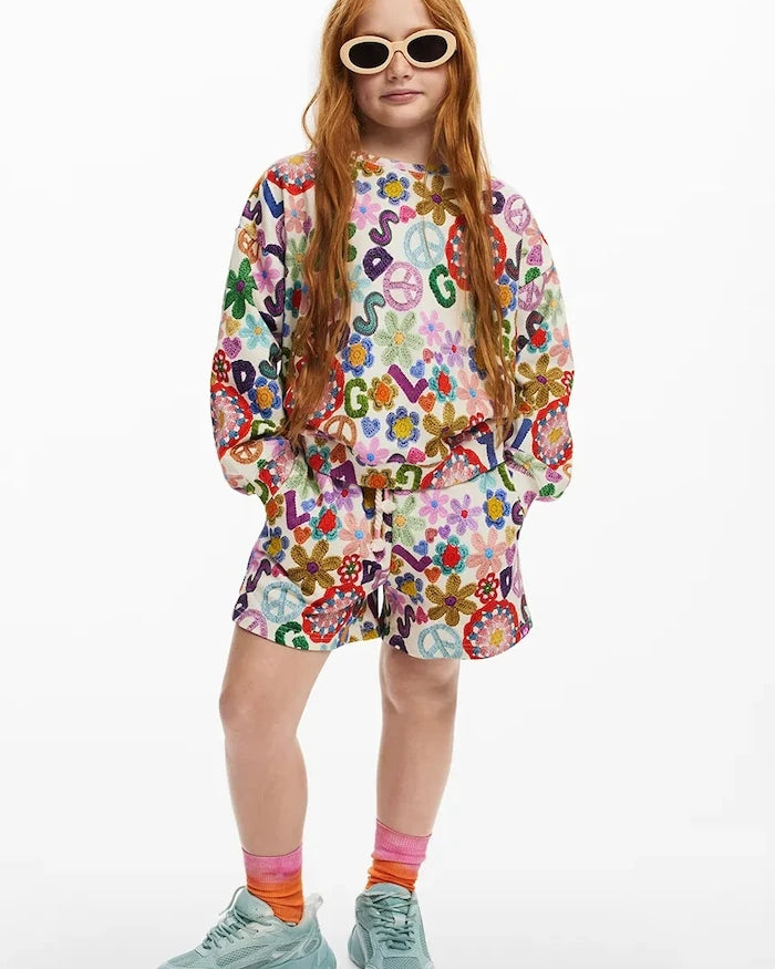 Desigual Çocuk Pamuklu Sweatshirt