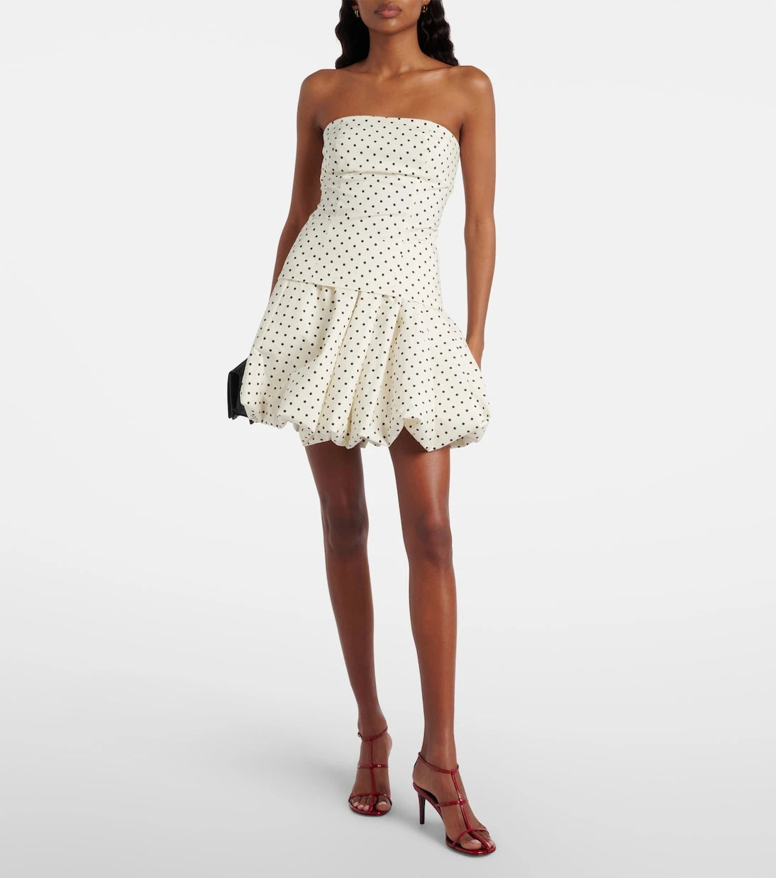 Rotate - Balloon polka-dot poplin miniskirt