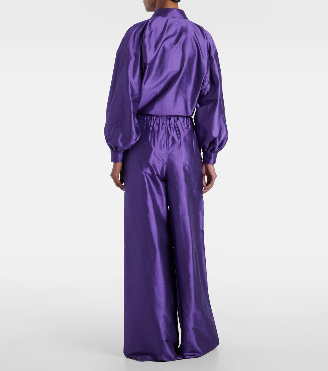Max Mara - Avio high-rise silk satin wide-leg pants