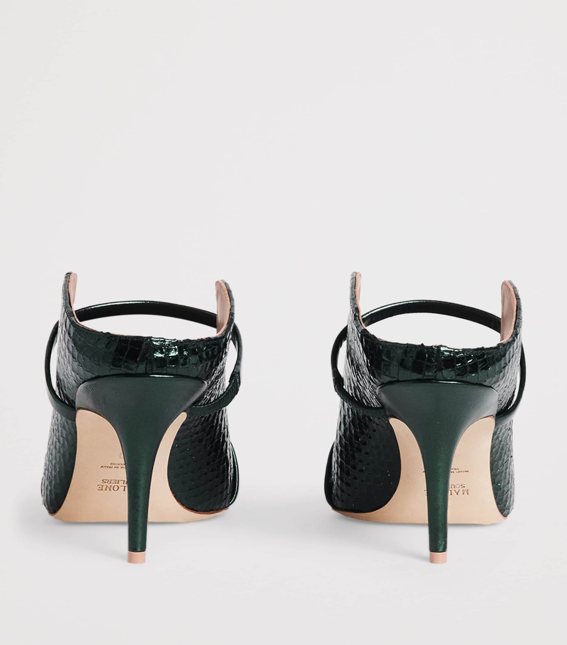 Malone Souliers Green Croc-Embossed Leather Maureen Heeled Mules 70