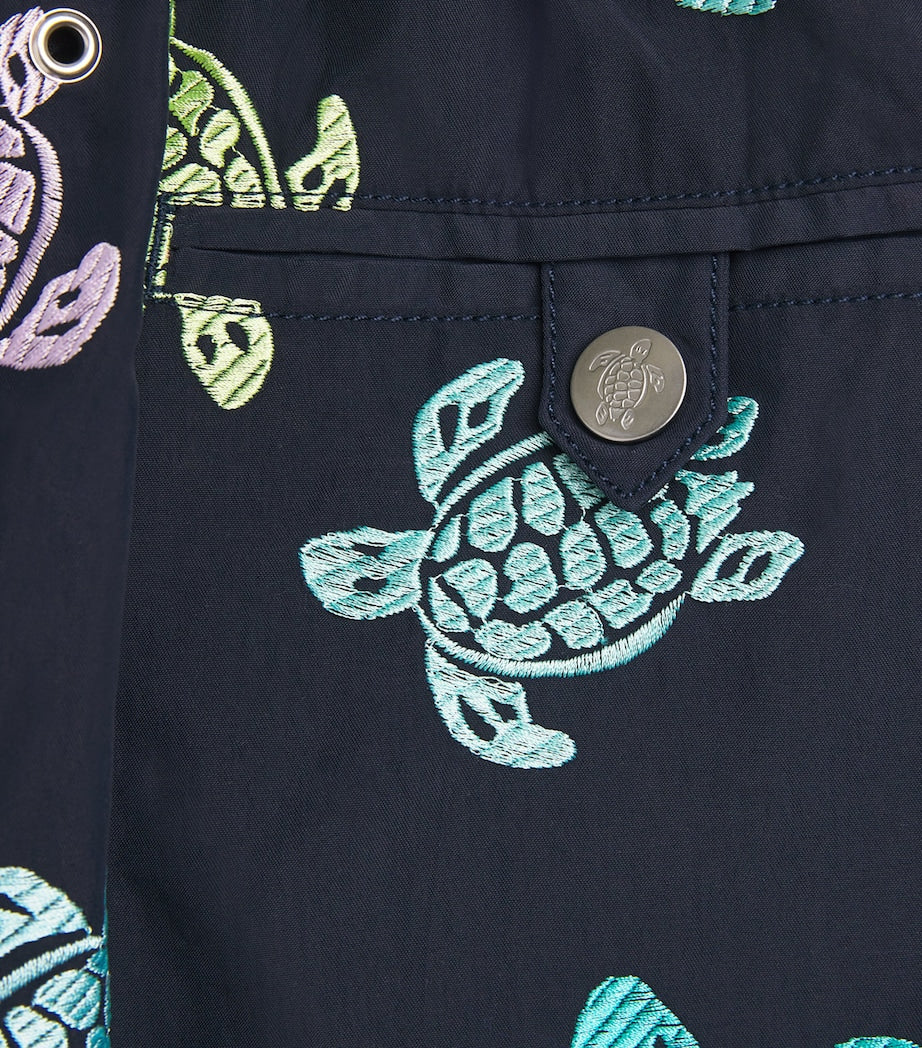 Embroidered Turtle Mistral Swim Shorts