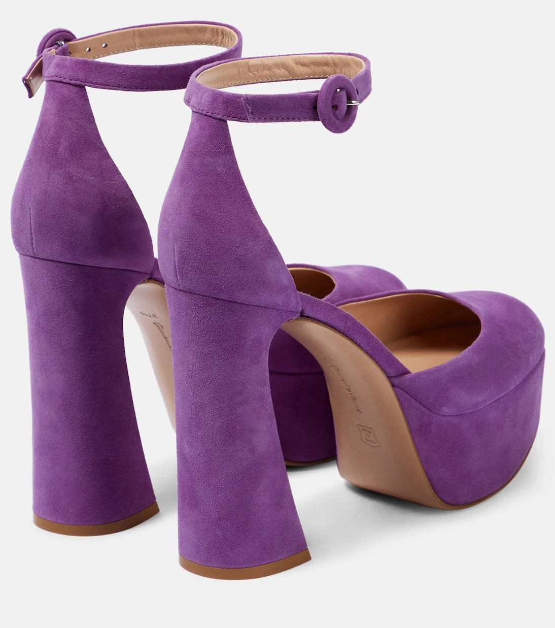 Gianvito Rossi - Vernice platform suede pumps