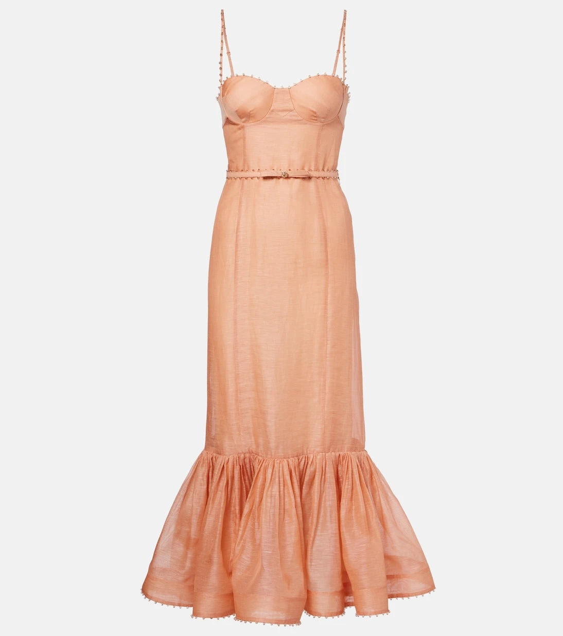 Zimmermann - Hypnotic embellished linen and silk gown