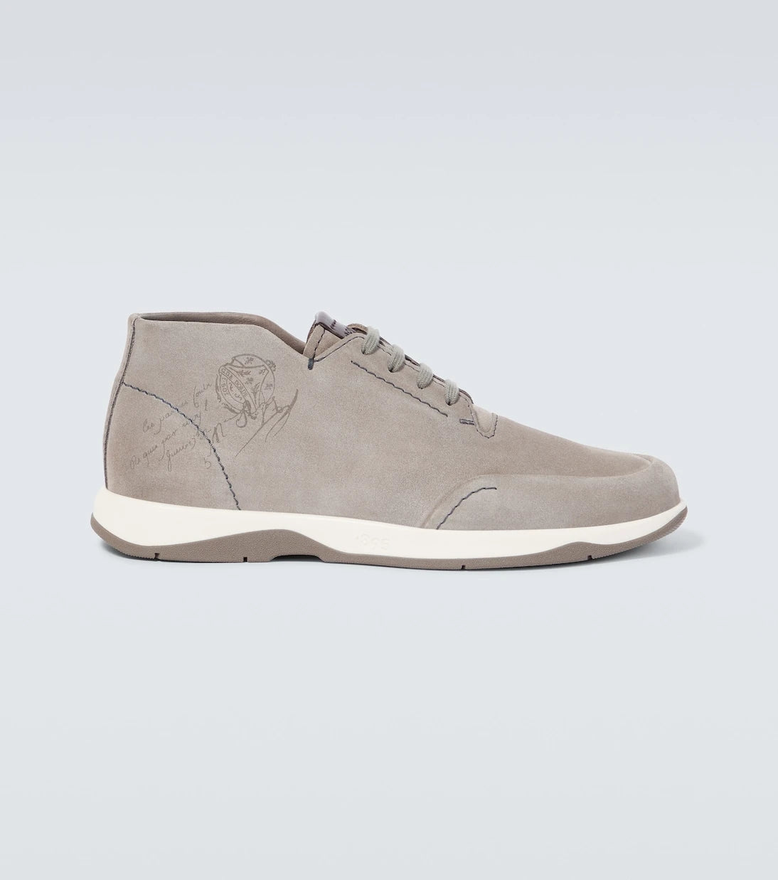 Berluti - Echappée Scritto Mid Top suede Derby shoes