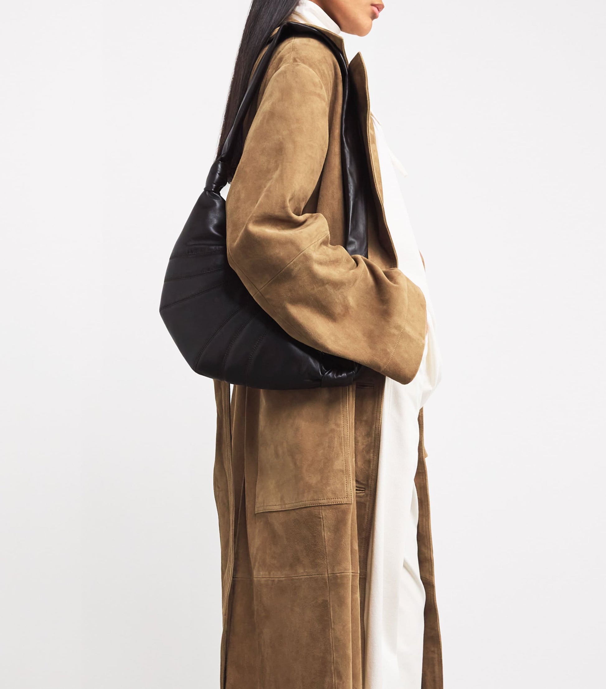 Lemaire Brown Small Nappa Leather Croissant Cross-Body Bag