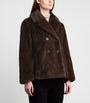 Brown Faux Fur Pea Coat