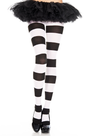 Black and White Wide Striped Pantyhose