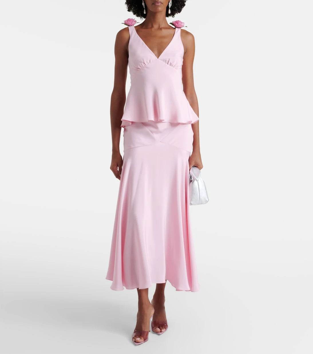 Rodarte - Floral-appliqué silk crêpe top