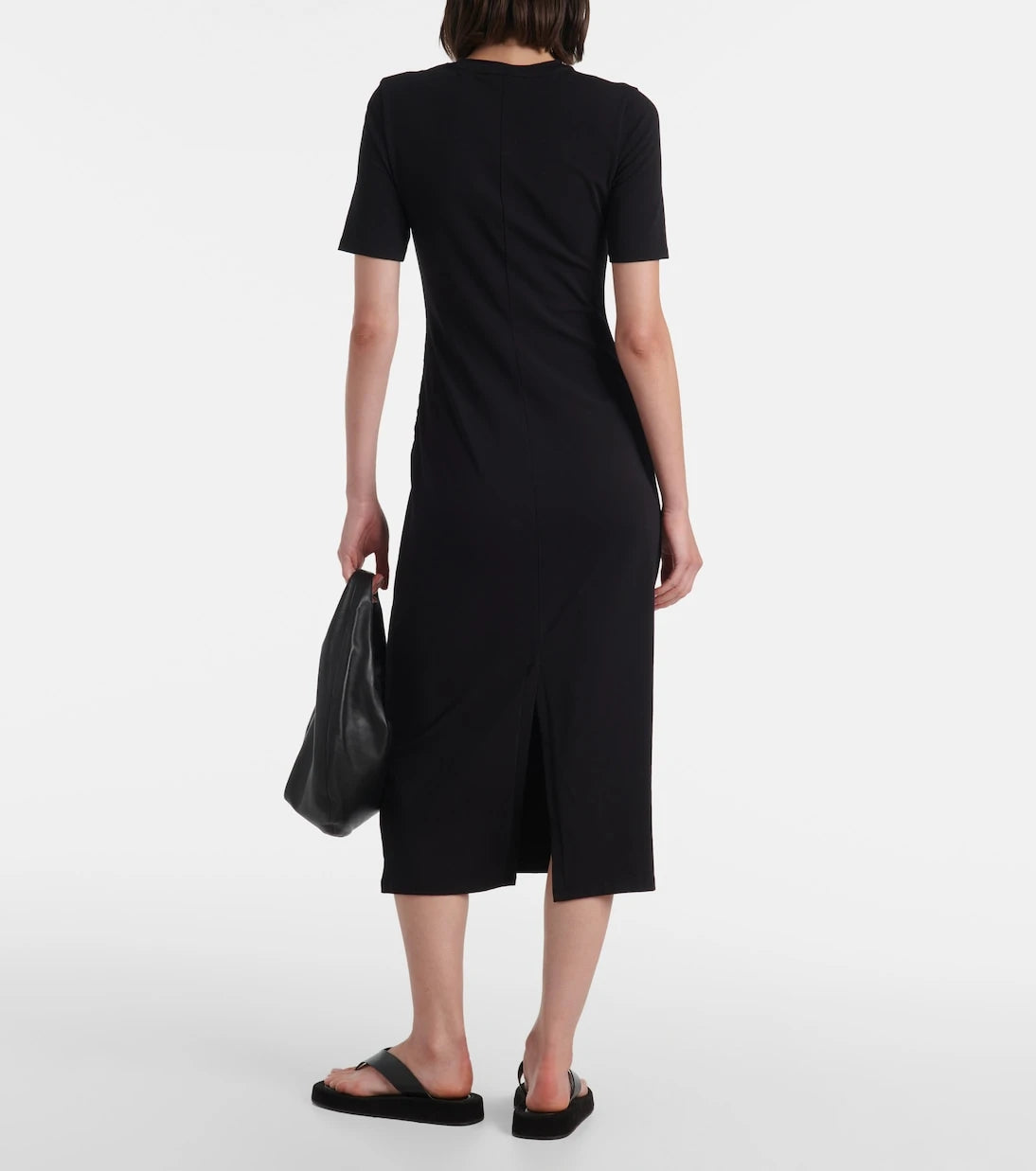 Vince - Gathered cotton-blend midi dress