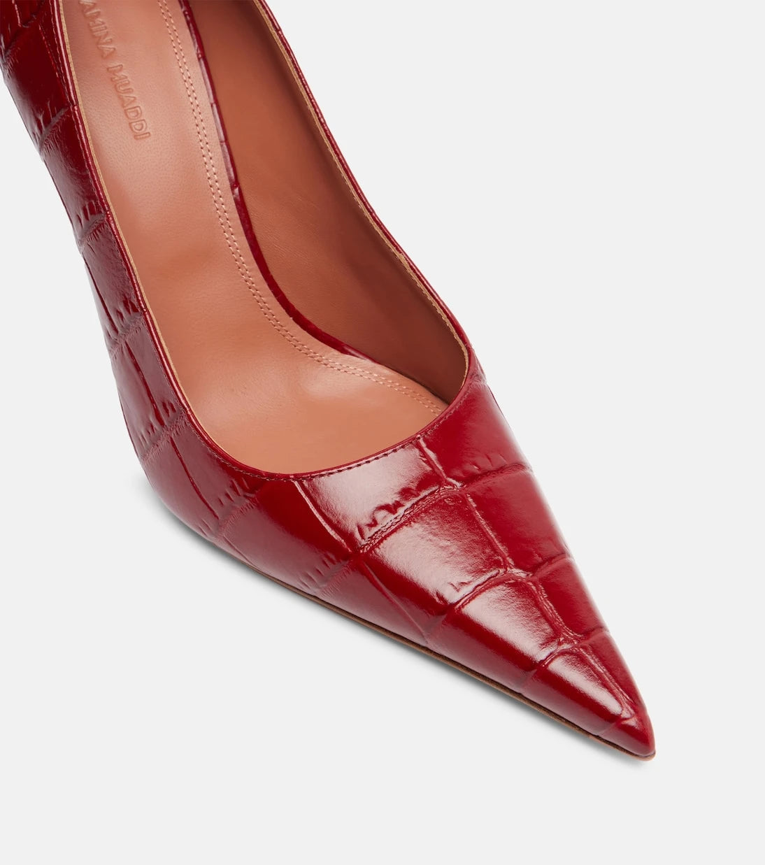 Amina Muaddi - Barbara 90 croc-effect leather pumps