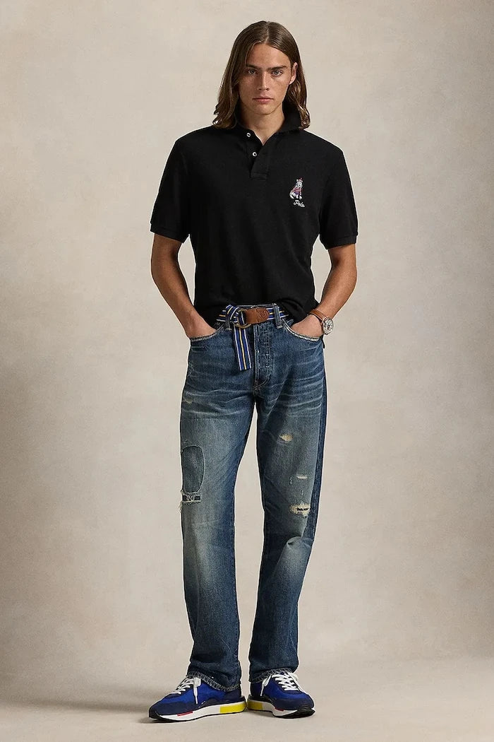Памучна тениска с яка Polo Ralph Lauren