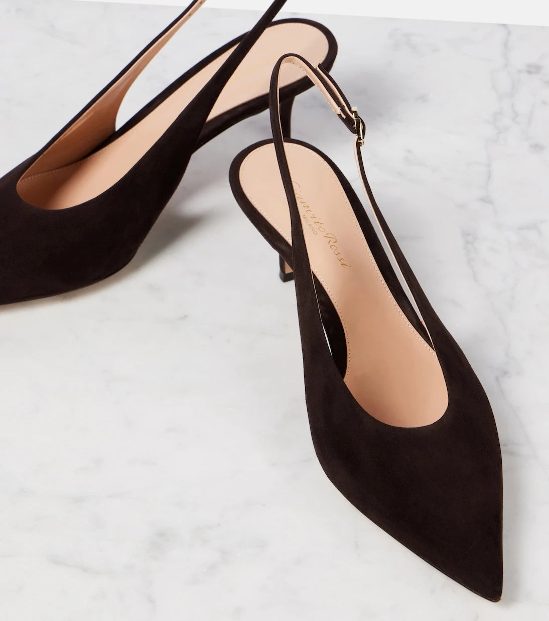 Gianvito Rossi - Robbie 55 suede slingback pumps