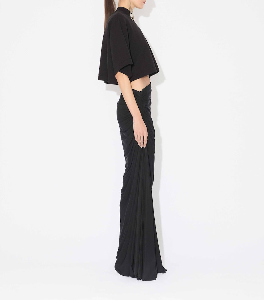 Alaïa Gathered Asymmetric Maxi Skirt