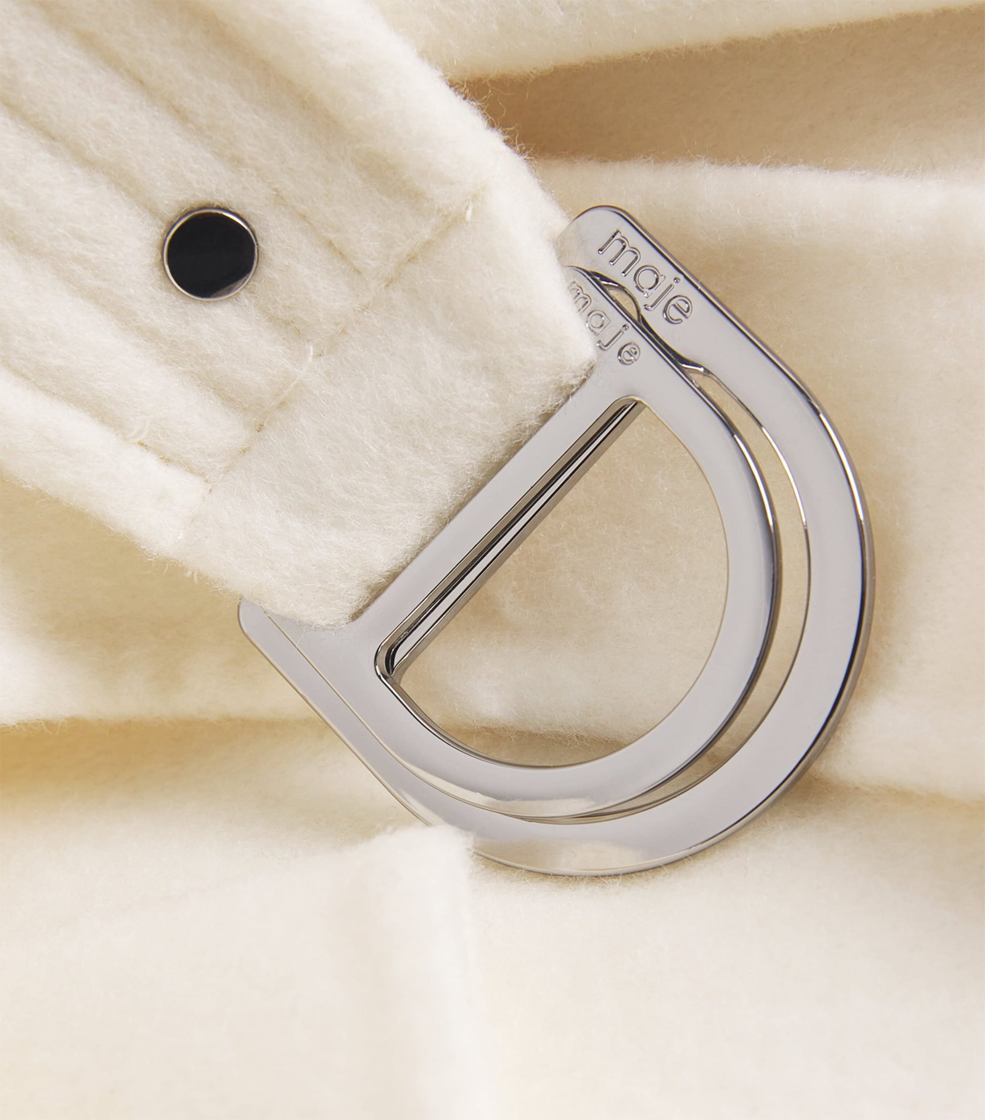 White Wool-Blend Faux Fur Coat