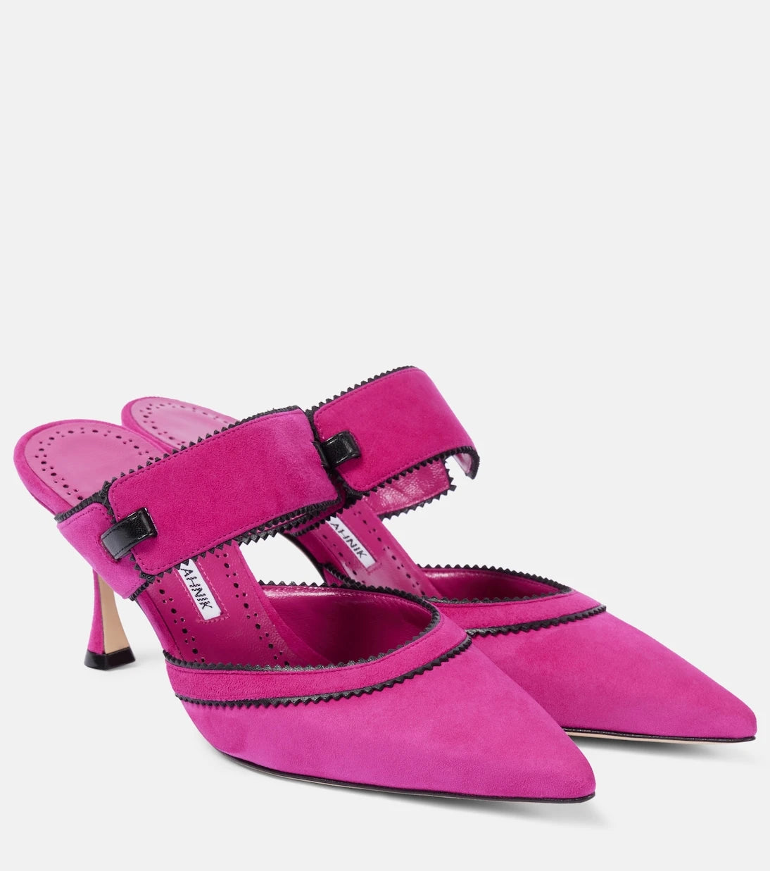 Manolo Blahnik - حذاء برونتياموسا 70 مفتوح من الخلف من الجلد السويدي