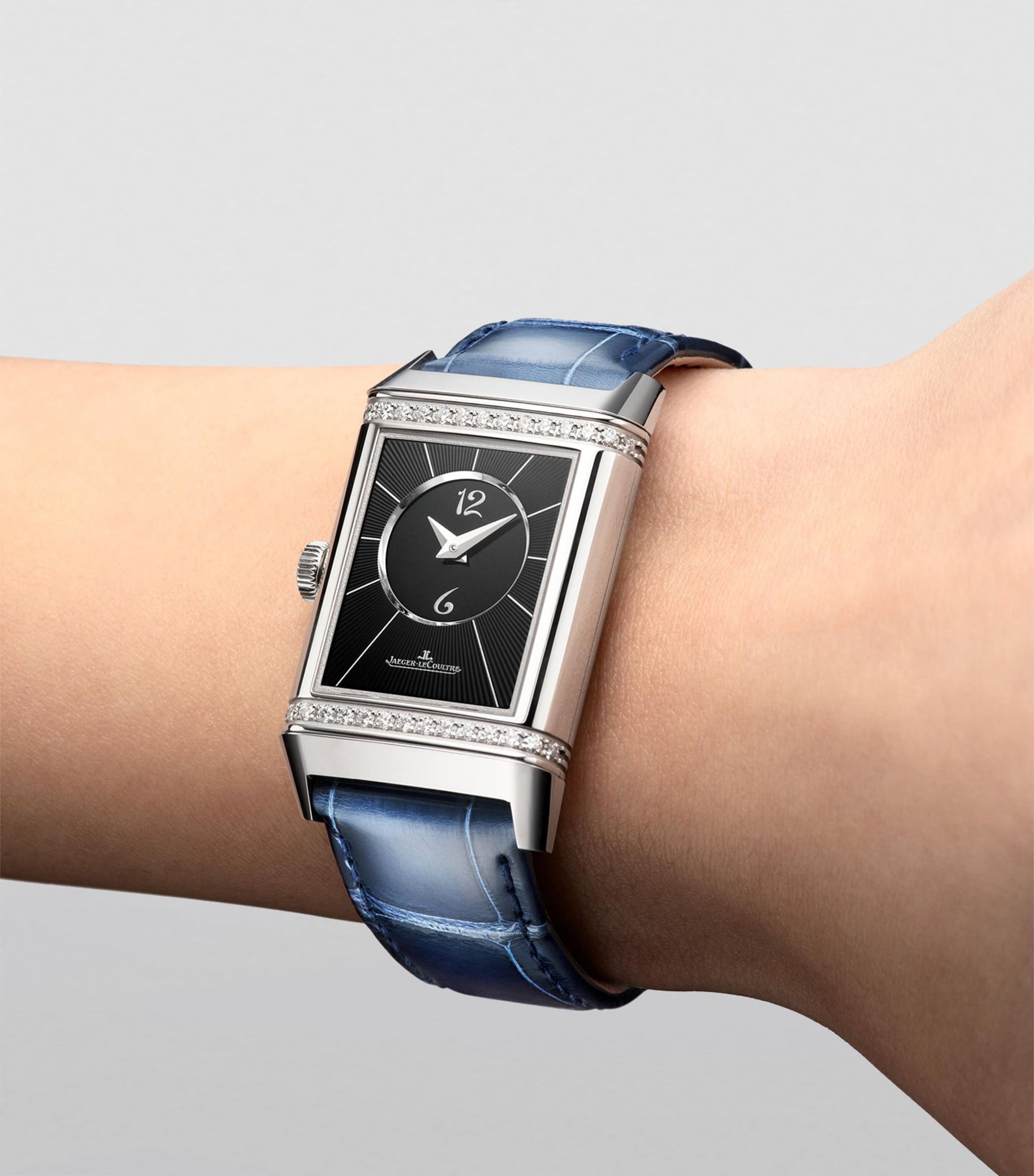 Stainless Steel and Diamond Reverso Classic Duetto Watch 24.4mm