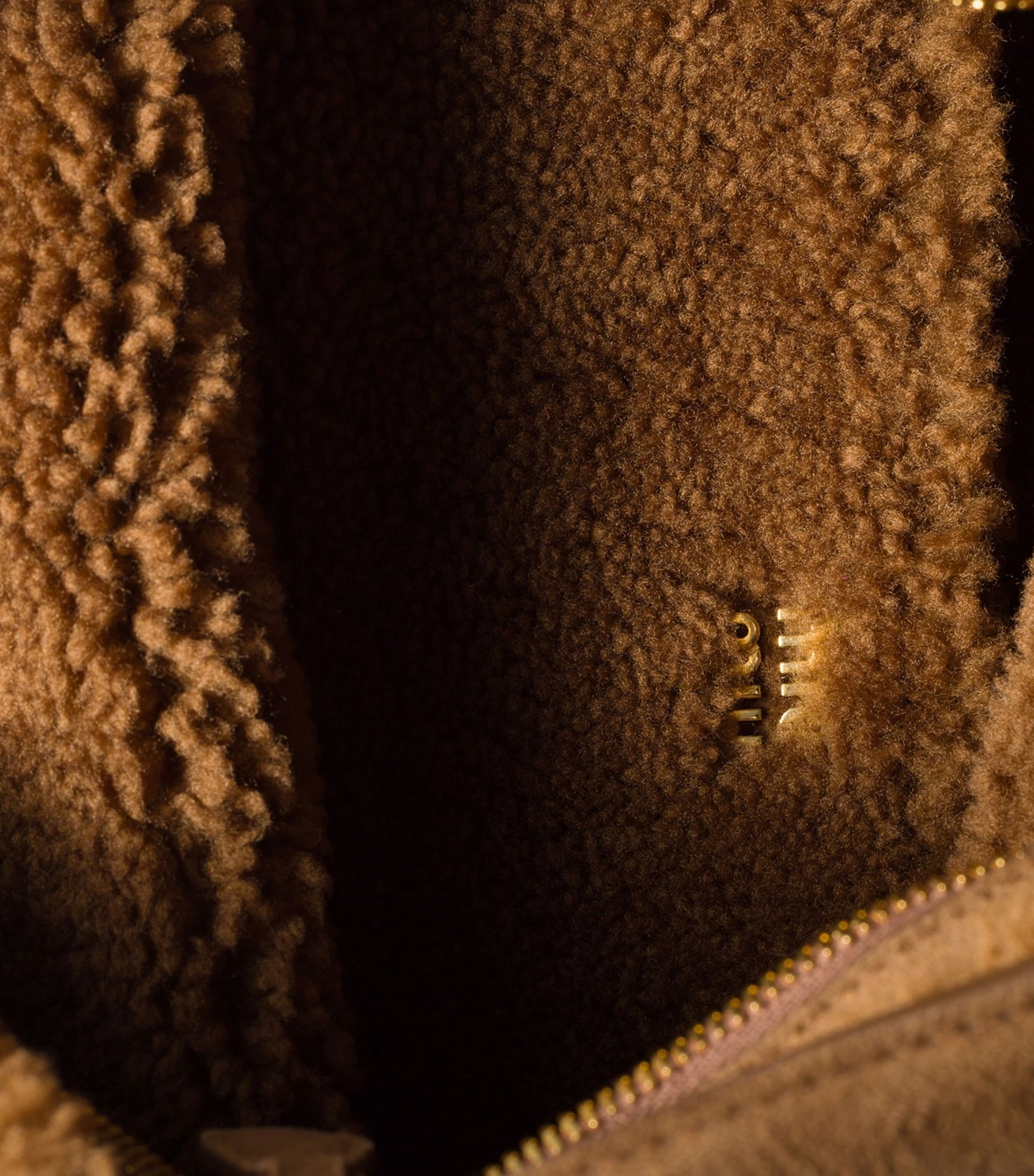 Suede-Shearling Aventure Shoulder Bag