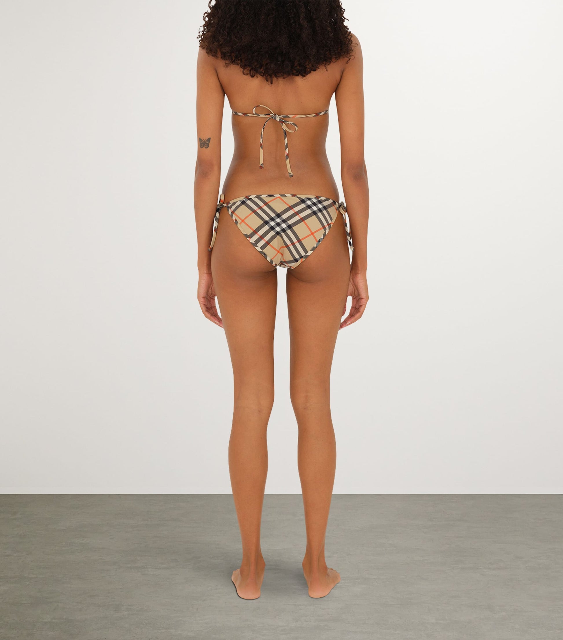 Yellow Check Bikini Top