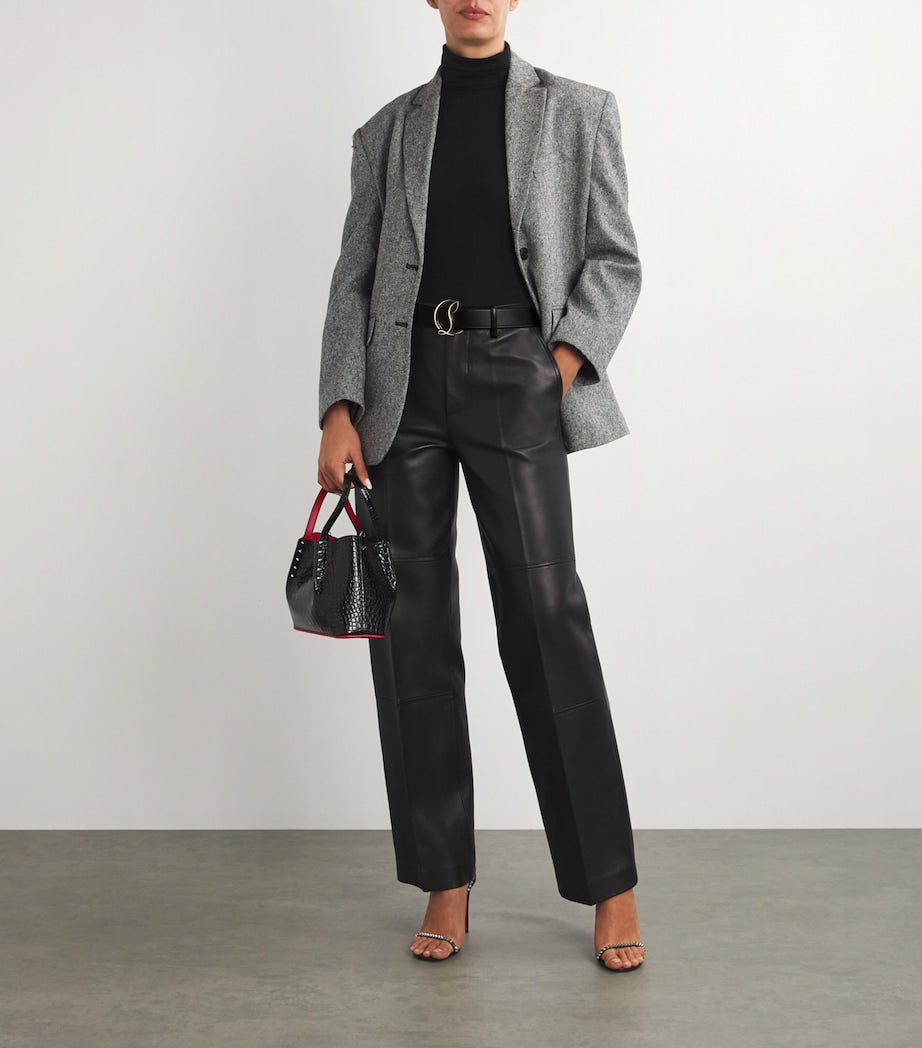 Red CL Logo Leather Belt