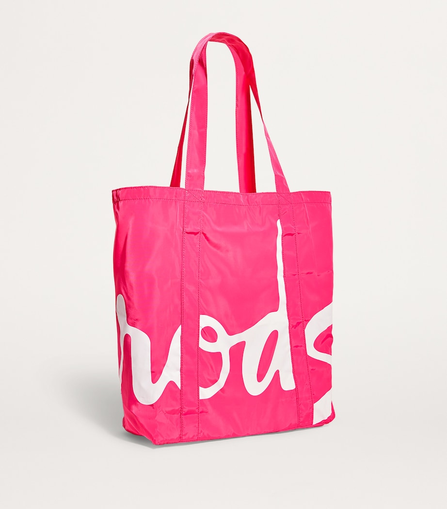 Pink Logo Pocket Shopper Bag