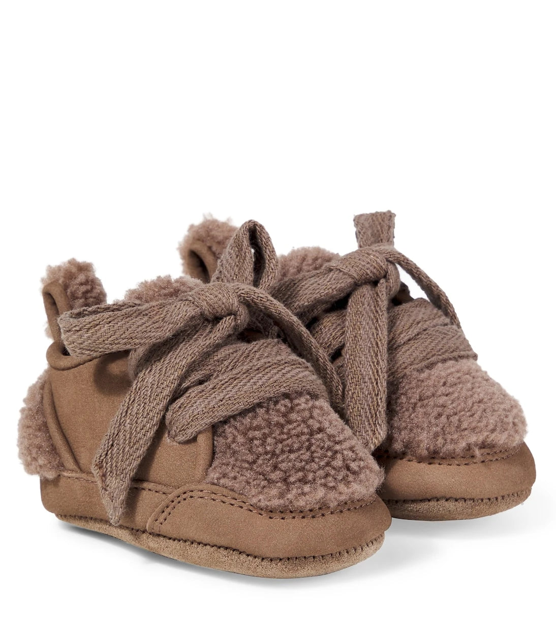 Donsje - Baby Semmi teddy-trimmed leather sneakers