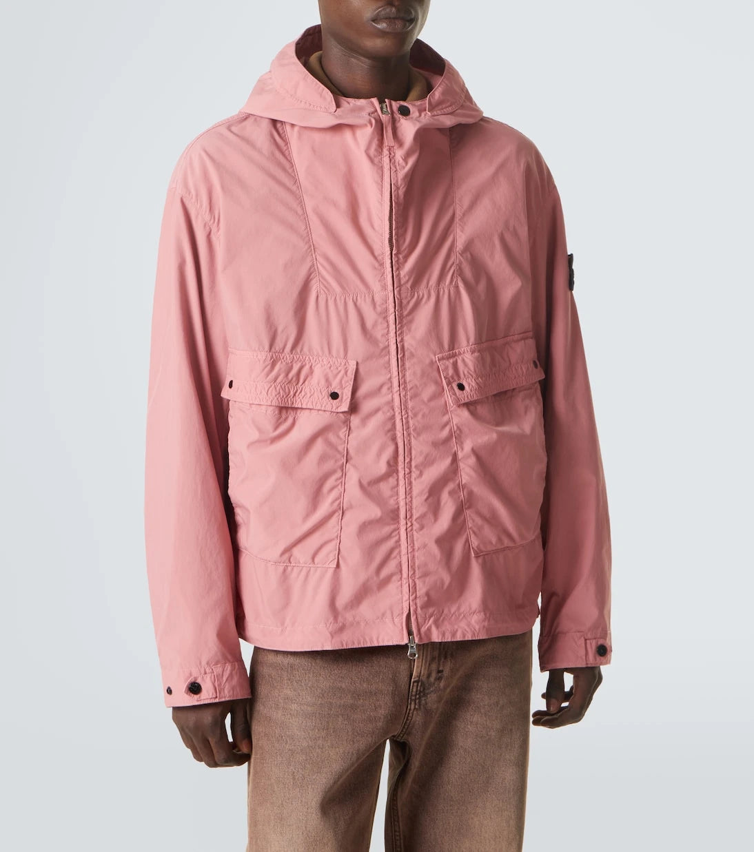 Stone Island - جاكيت بقبعة وبوصلة من قماش الكانفاس