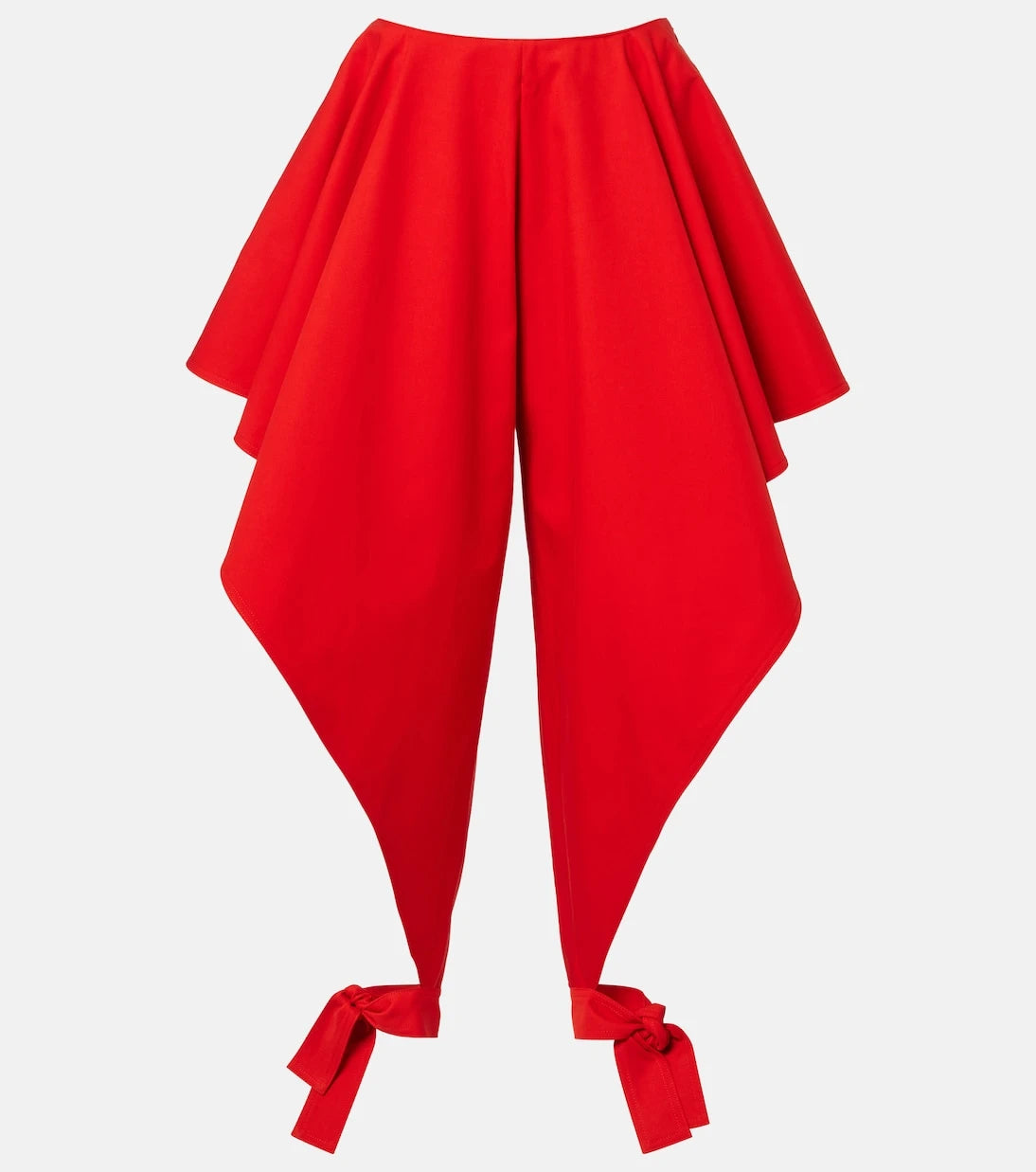 Alaïa - Ruffled cotton gabardine tapered pants