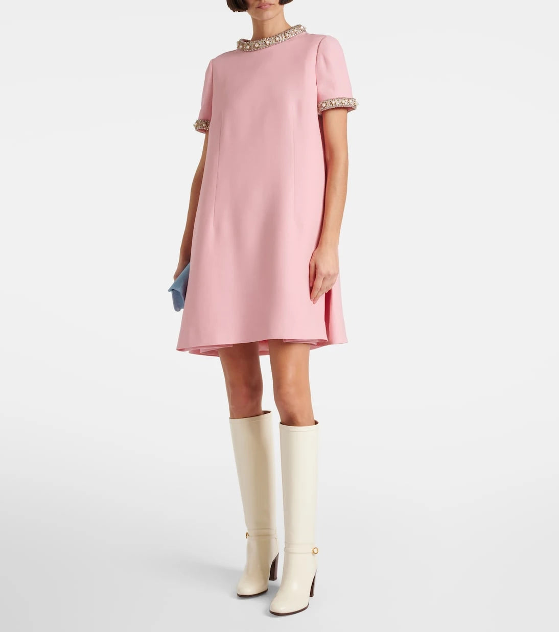 Valentino - Crepe Couture embroidered minidress