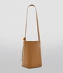 Brown Medium Pebble-Calfskin Bucket Bag