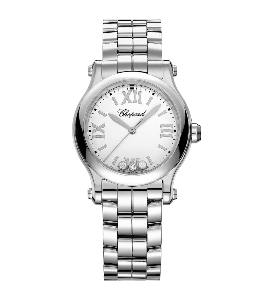 Stainless Steel and Diamond Happy Sport Watch 30mm