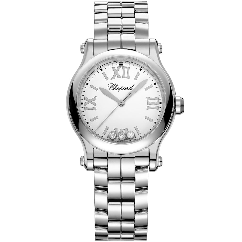 Stainless Steel and Diamond Happy Sport Watch 30mm