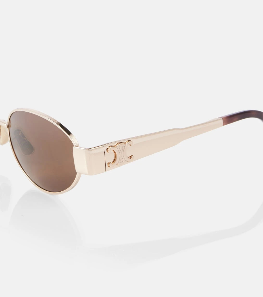 Celine Eyewear - Triomphe Metal 01 oval sunglasses