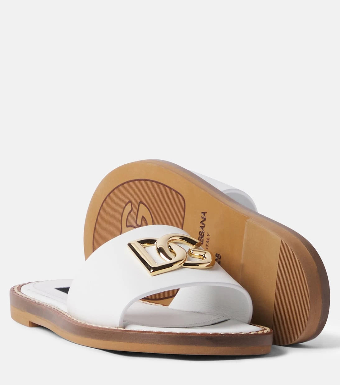 Dolce&Gabbana Kids - DG leather slides