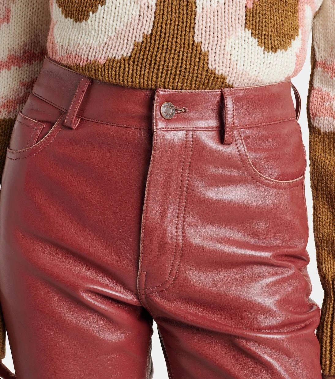 Chloé - Deri İspanyol Paça Pantolon
