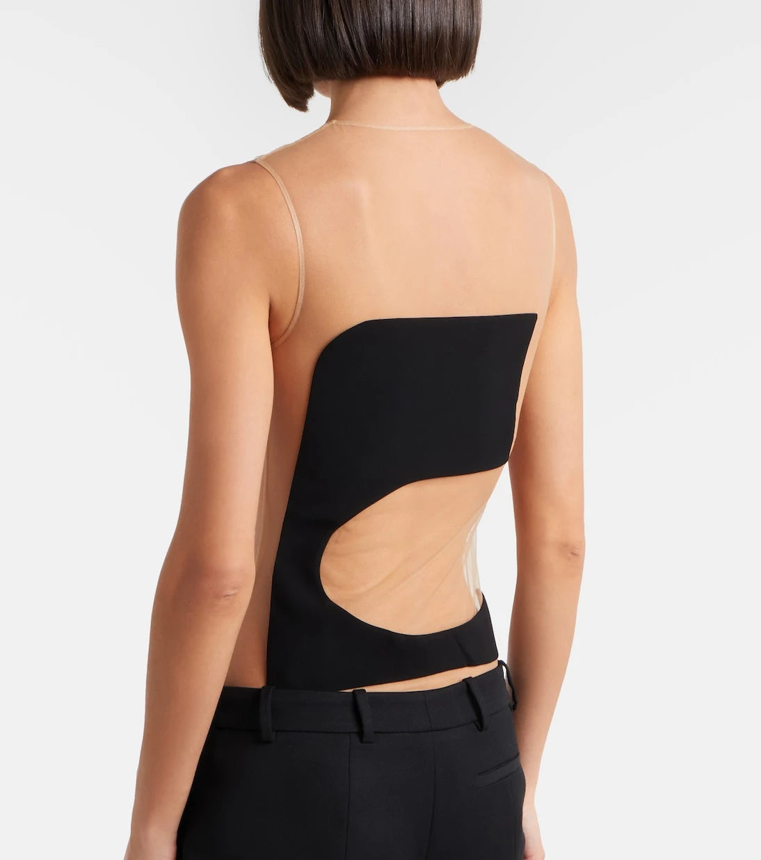 Courrèges - Satin and tulle bodysuit