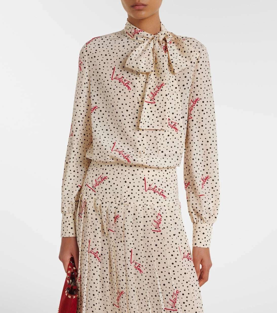 Valentino - Plus De Pois silk crêpe de chine shirt