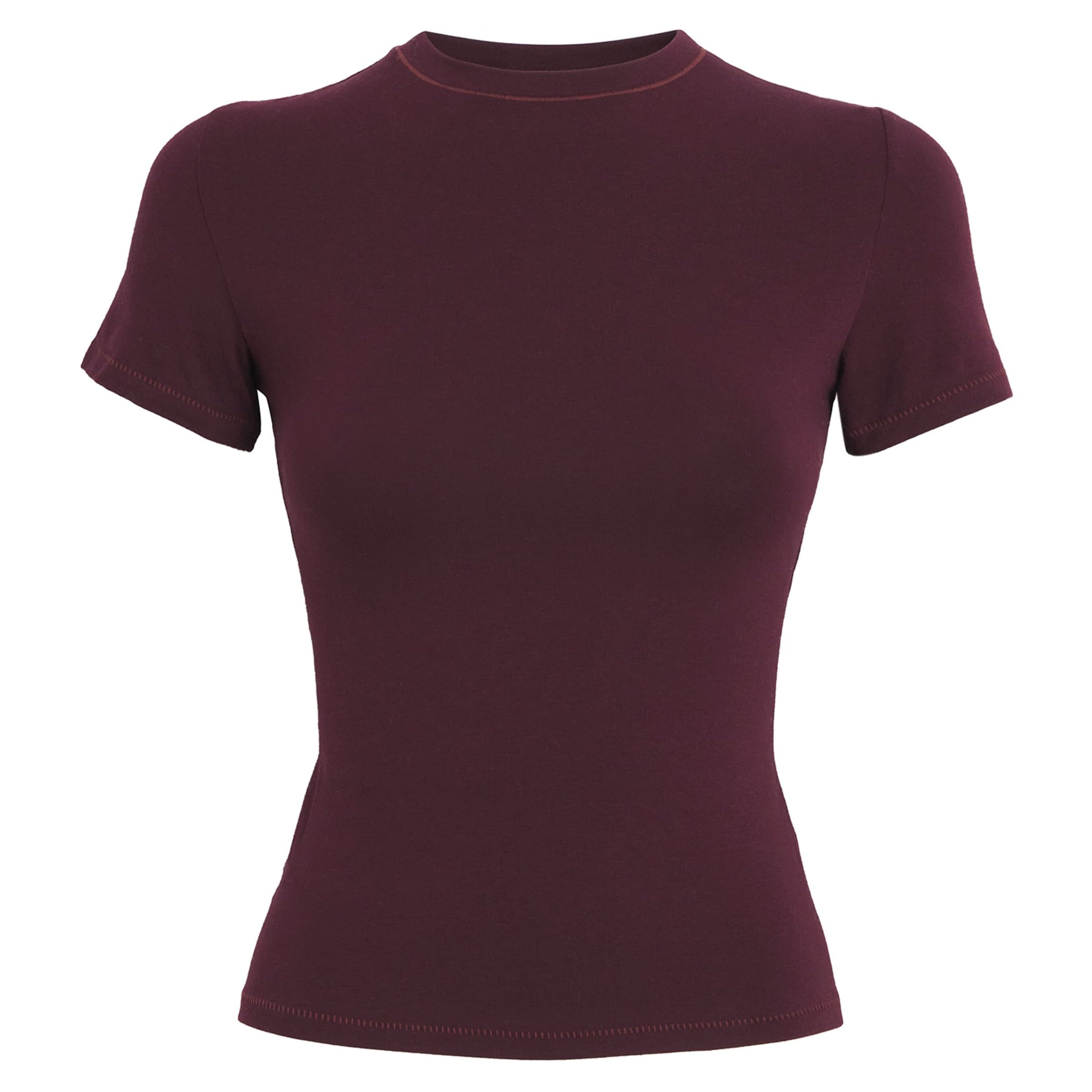 Burgundy Cotton Jersey T-Shirt