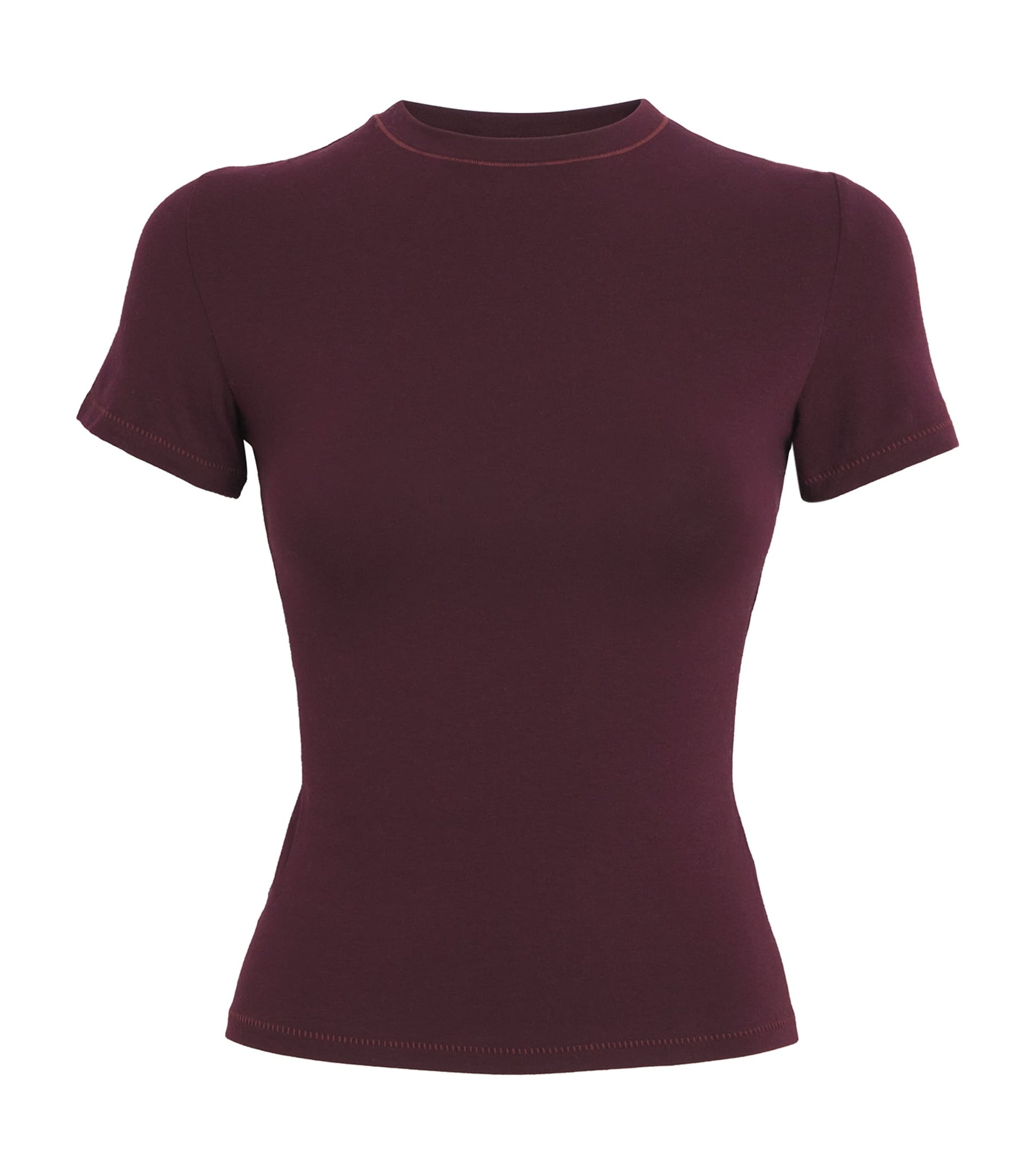 Burgundy Cotton Jersey T-Shirt