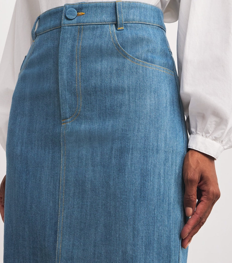 Blue Denim Megan Midi Skirt