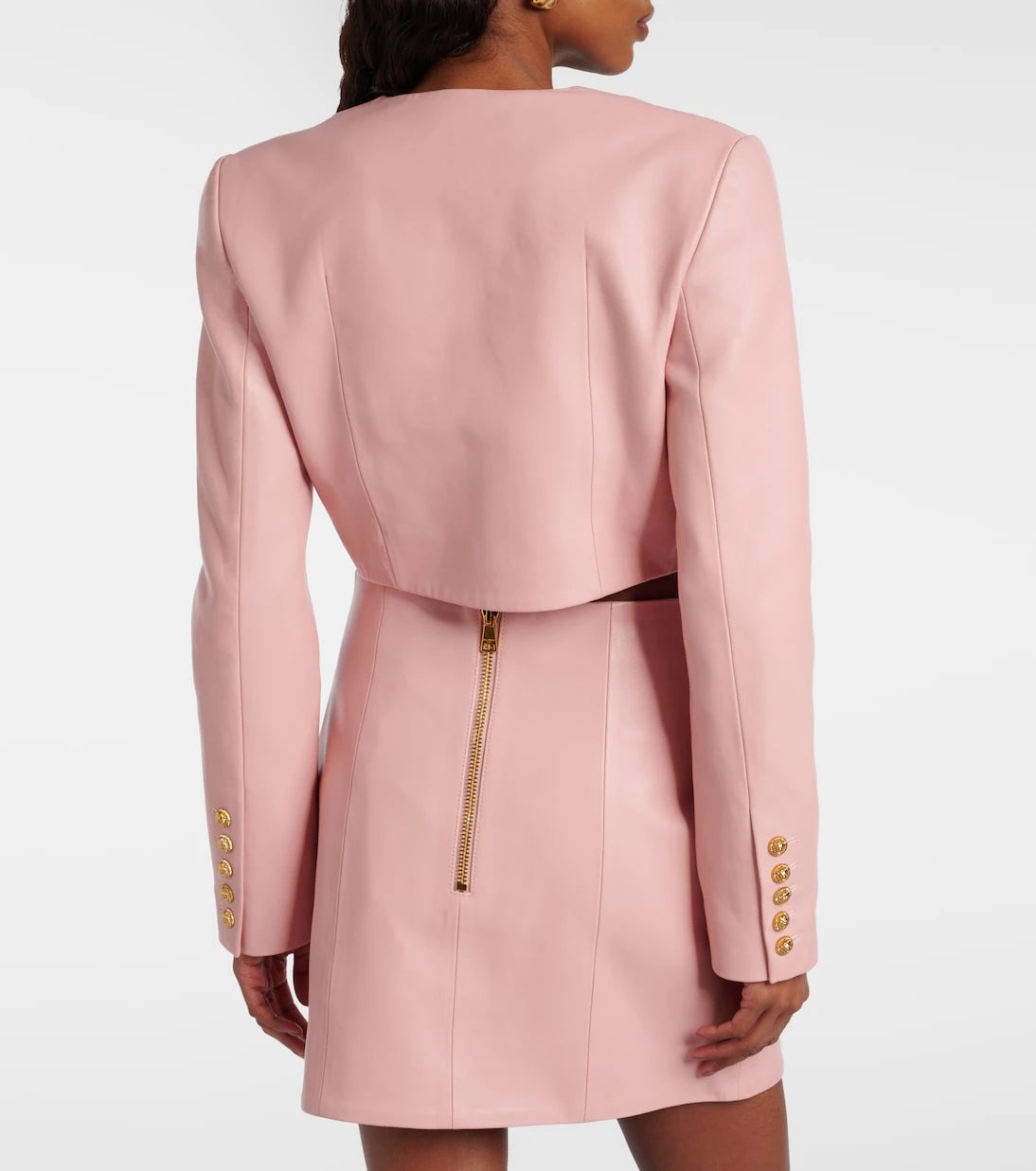 Balmain - Cropped leather jacket