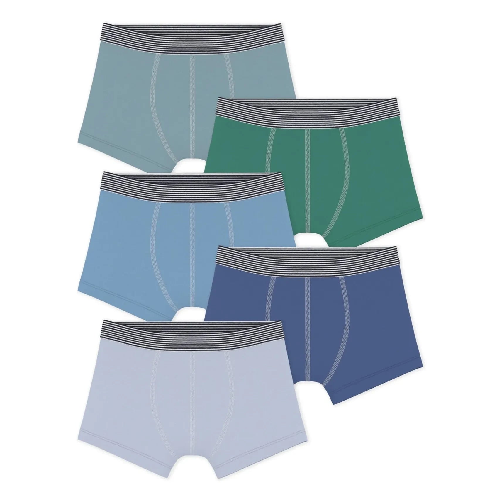 Petit Bateau - Set of 5 plain boxer shorts | Blue