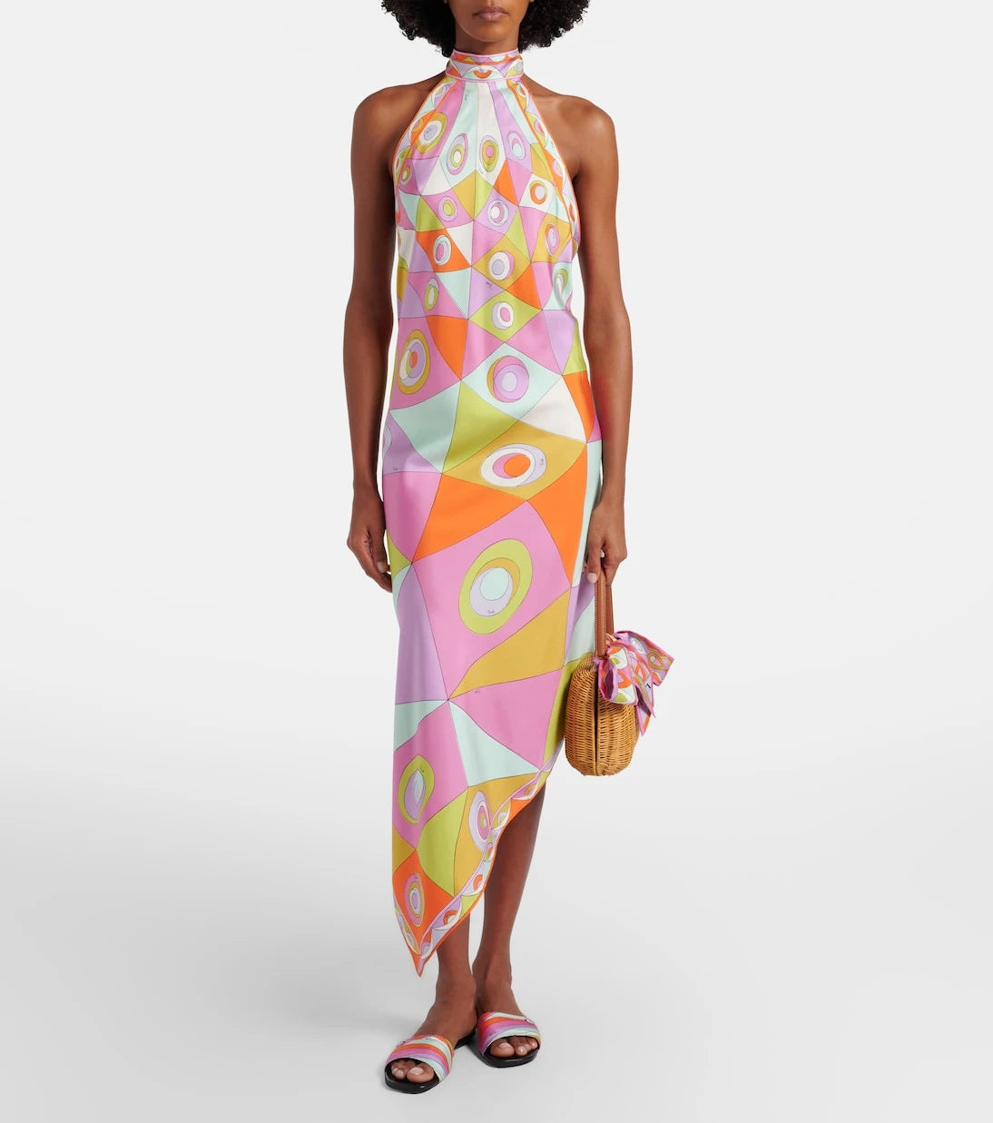 Pucci - Orchidee silk twill midi dress