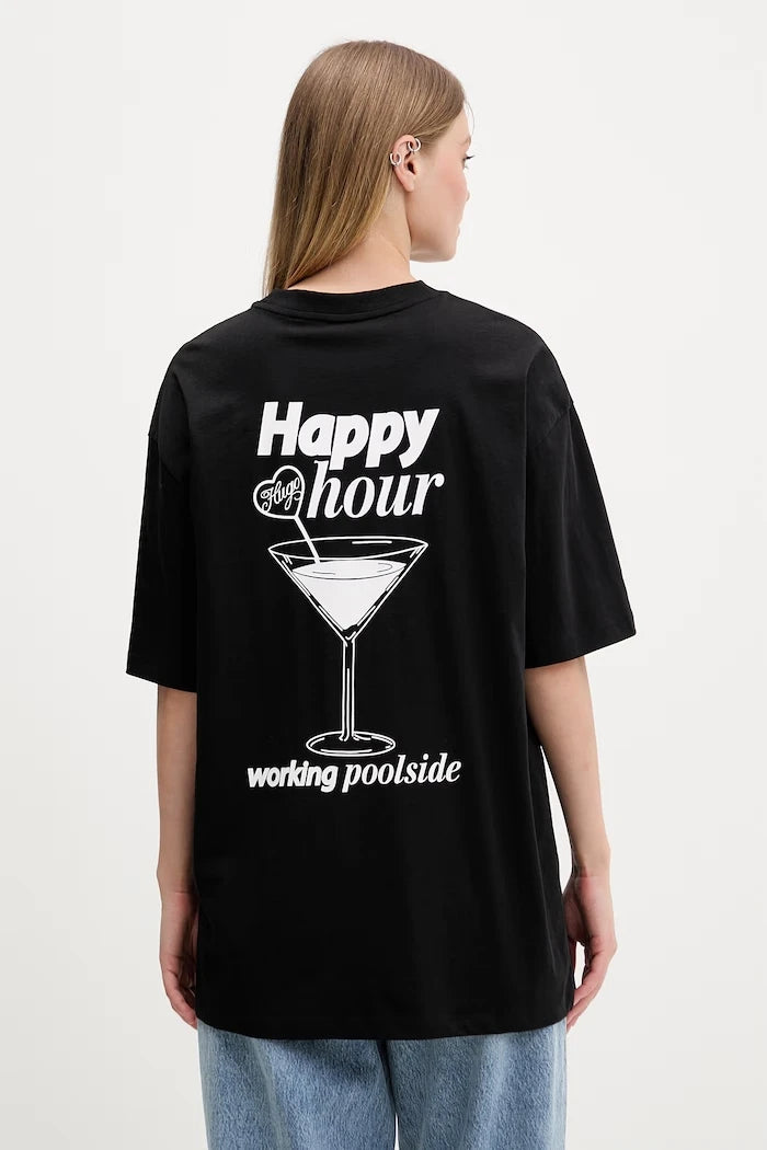 HUGO Blue тениска дамска памучна Oversized_Tee_B