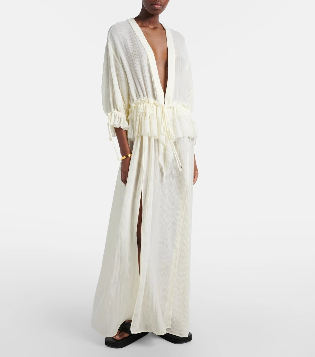 The Attico - Ruffled cotton maxi dress