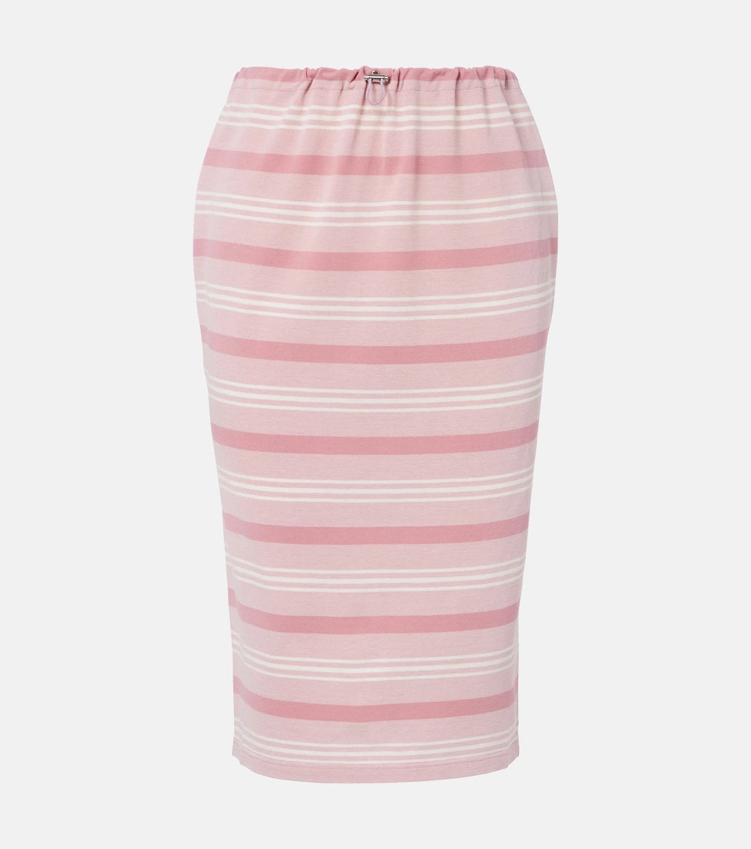 Prada - Striped cotton piqué pencil skirt