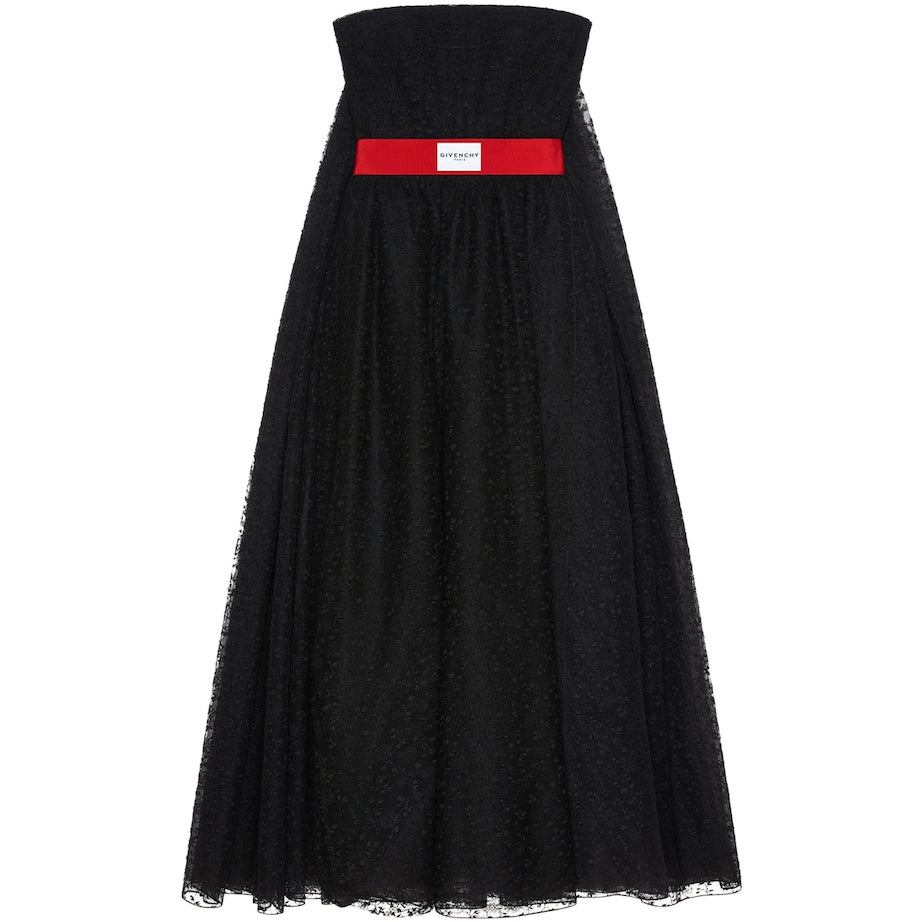 Givenchy Black Lace Bustier Evening Dress