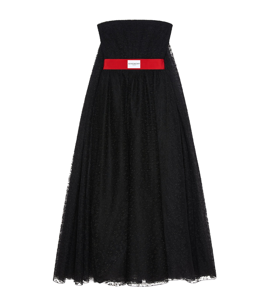 Givenchy Black Lace Bustier Evening Dress